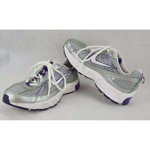 Nike T-Run 4 Women's (6.5) Youth (5Y) Gray/White/Purple Running Shoes 845096-001